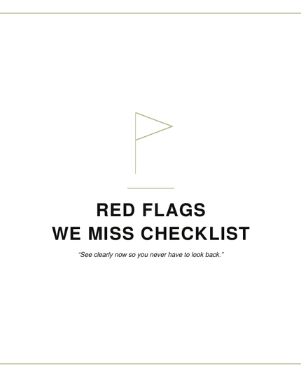 Red Flags We Miss Checklist
By: Shawni McDonald
A relationship red flags checklist helping women identify manipulation, emotional abuse, narcissistic behaviors, unhealthy dating patterns, and warning signs before they become toxic cycles.