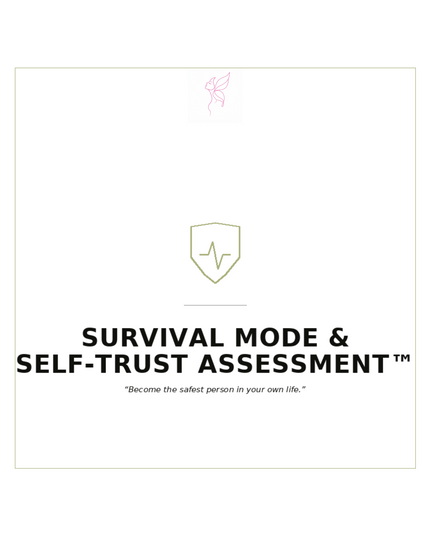 The Survival Mode & Self-Trust Assessment™ by Shawni McDonald, a CBT-informed assessment helping women discover survival patterns, measure self-trust, strengthen emotional safety, and rebuild confidence after toxic relationships, chronic stress, or self-abandonment.