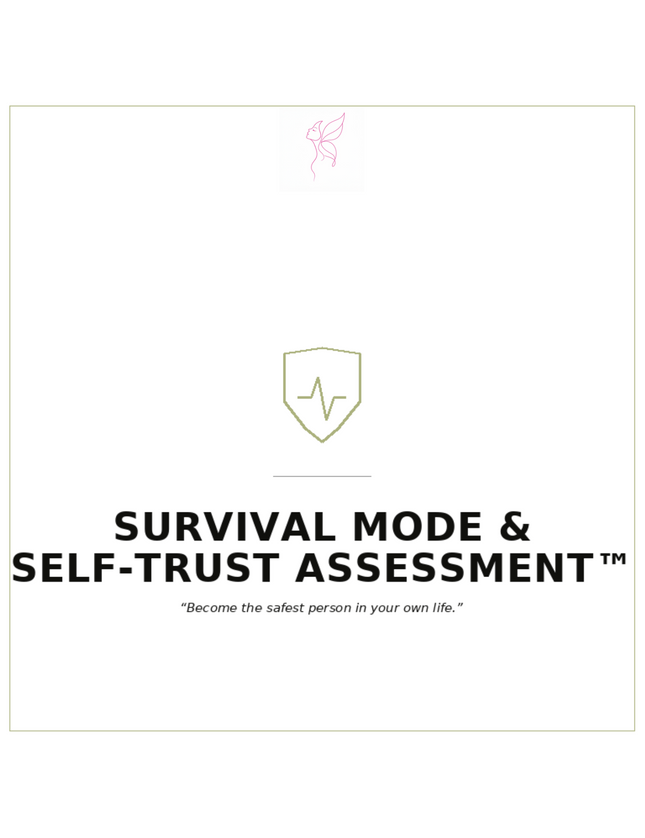 The Survival Mode & Self-Trust Assessment™ by Shawni McDonald, a CBT-informed assessment helping women discover survival patterns, measure self-trust, strengthen emotional safety, and rebuild confidence after toxic relationships, chronic stress, or self-abandonment.
